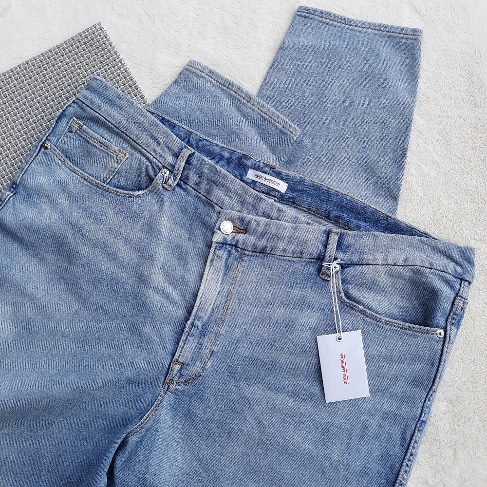 Good American Good Curve High Rise Skinny Jeans Light Wash Plus 22 NEW